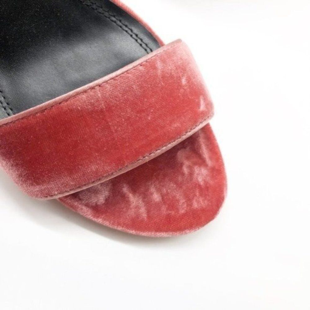 SANDRO Nina Rose Velvet Heeled Sandals - Picture 4 of 8